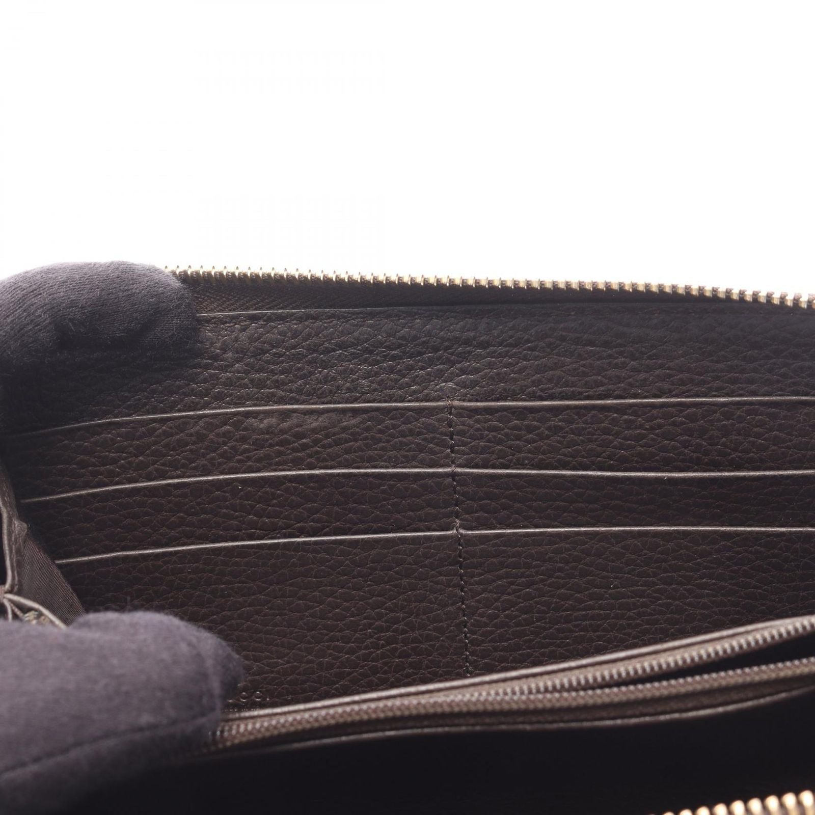 Gucci Round Wallet Interlocking Dark Brown Leather — view 5