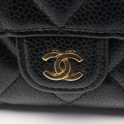 Chanel Bifold Wallet Quilted Black Caviar Leather Classic Long Flap — view 8