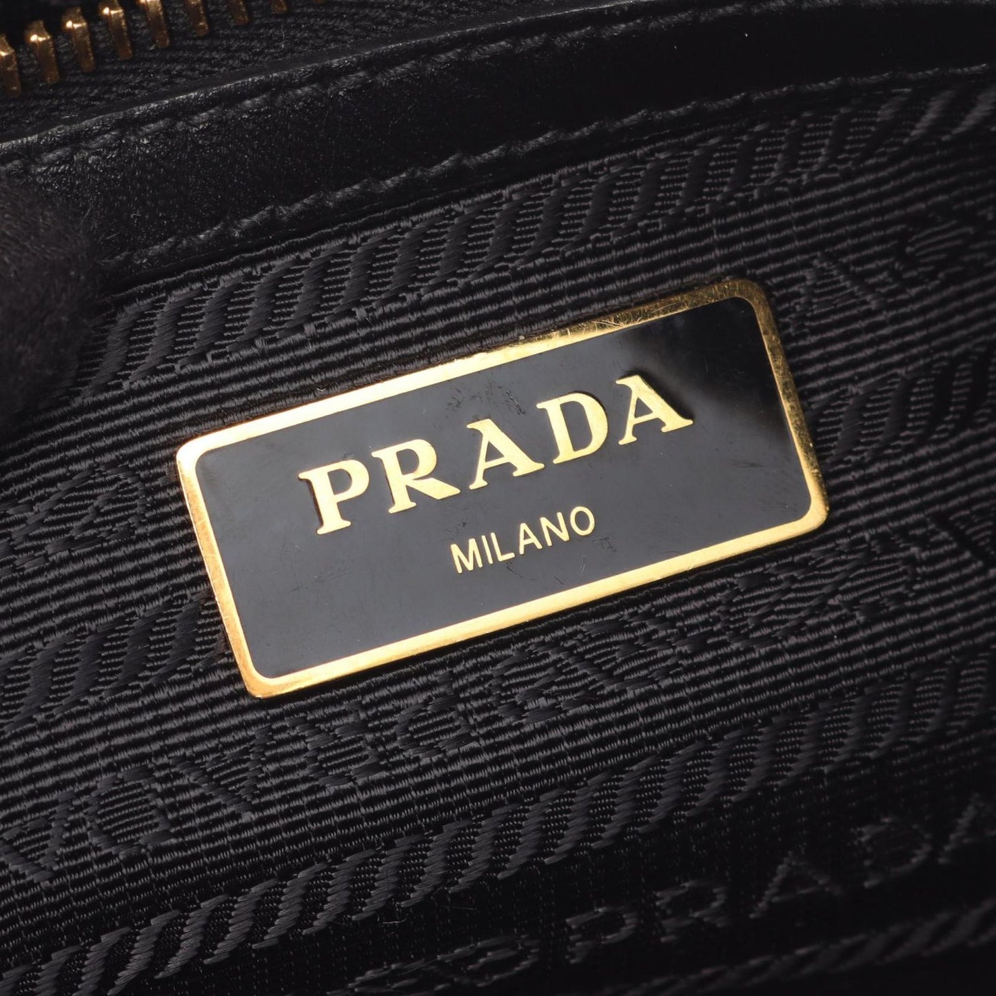 Prada Handbag Black Canvas Leather Triangle Logo 2-Way Shoulder — view 4