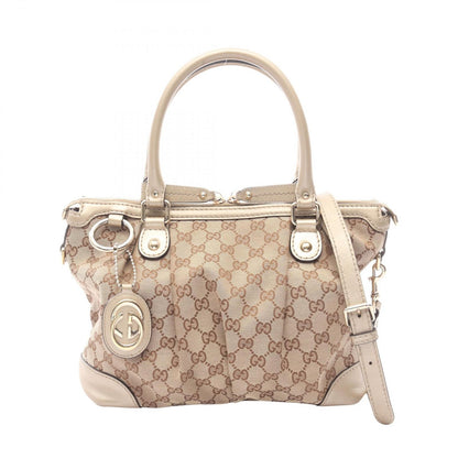 Gucci Handbag Ski GG Canvas 2-Way Beige Ski Shoulder