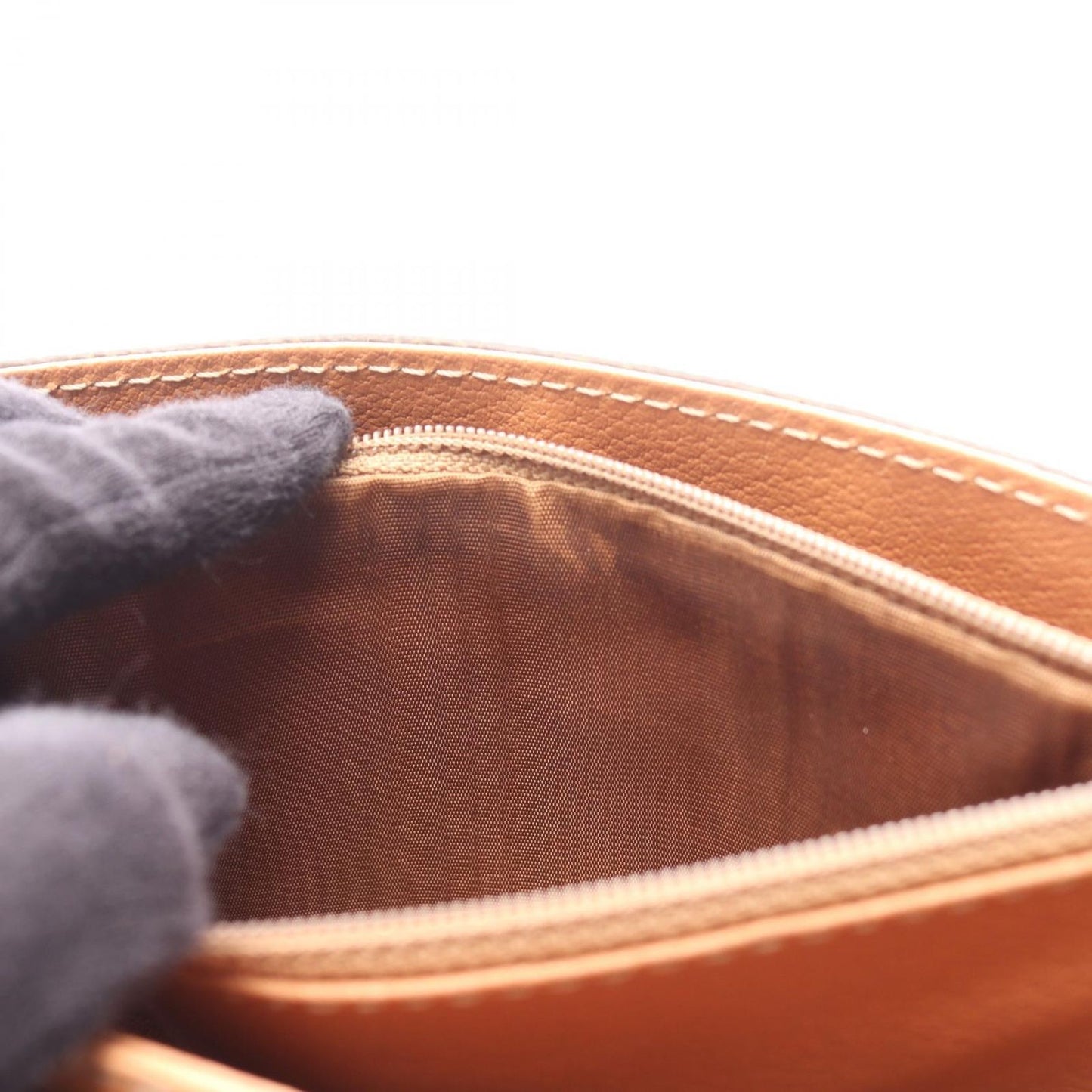 Celine Shoulder Bag Macadam Dark Brown Canvas Leather — view 6