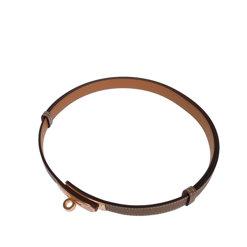 Hermes Kelly 18 Belt Veau Epsom Beige Etoupe Gold SA — view 6