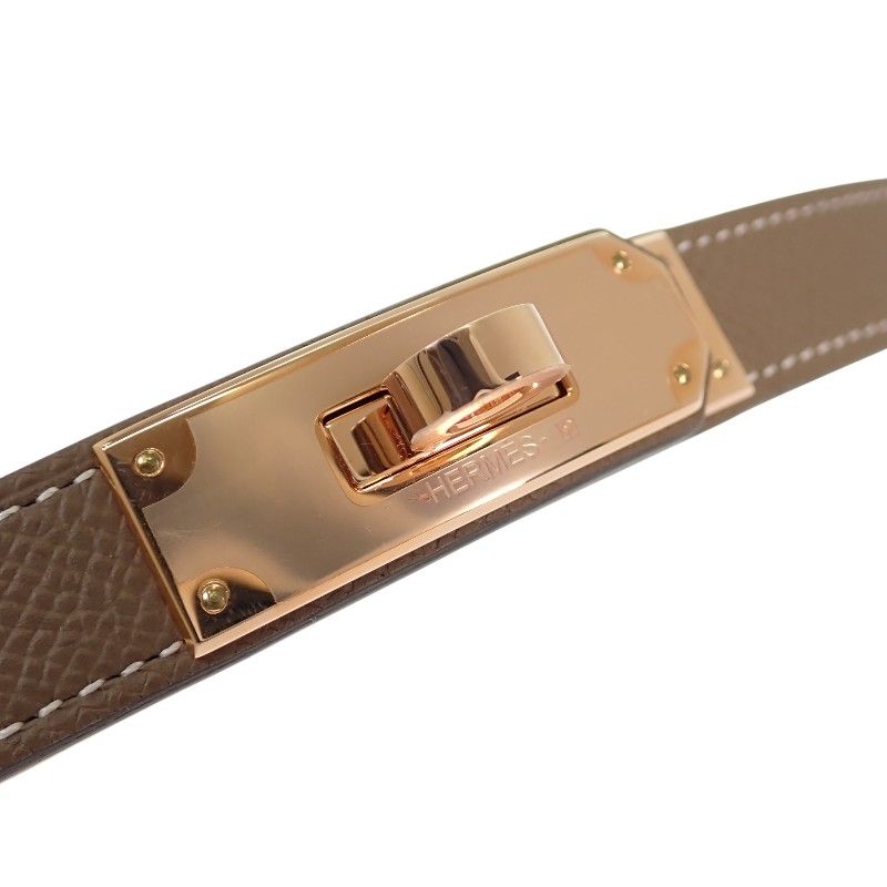 Hermes Kelly 18 Belt Veau Epsom Beige Etoupe Gold SA — view 7