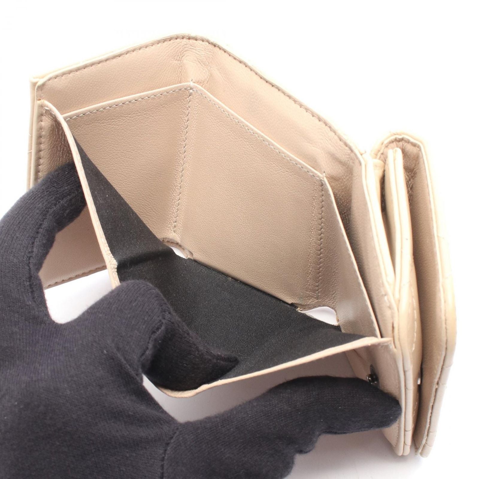 Balenciaga Trifold Wallet Touch Mini Beige Leather — view 6