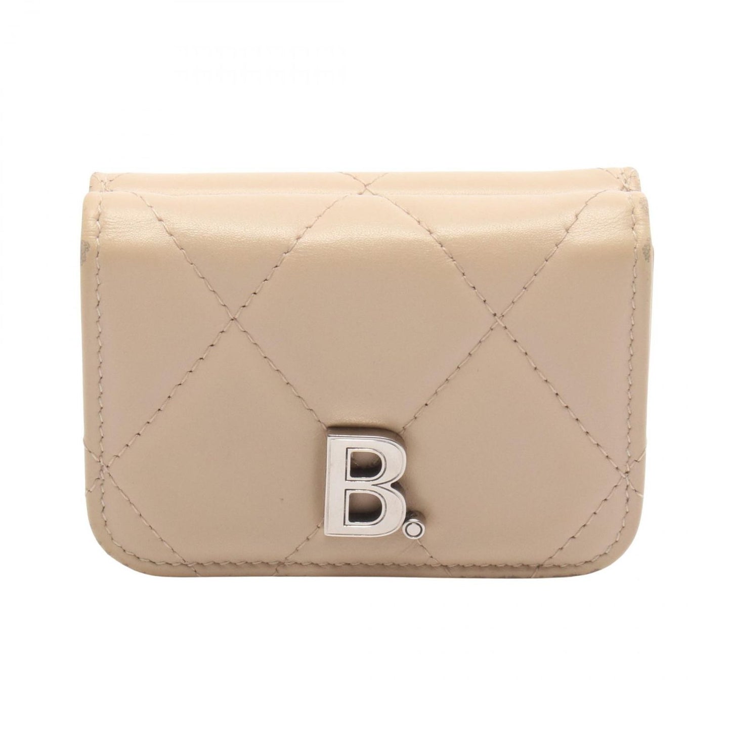 Balenciaga Trifold Wallet Touch Mini Beige Leather