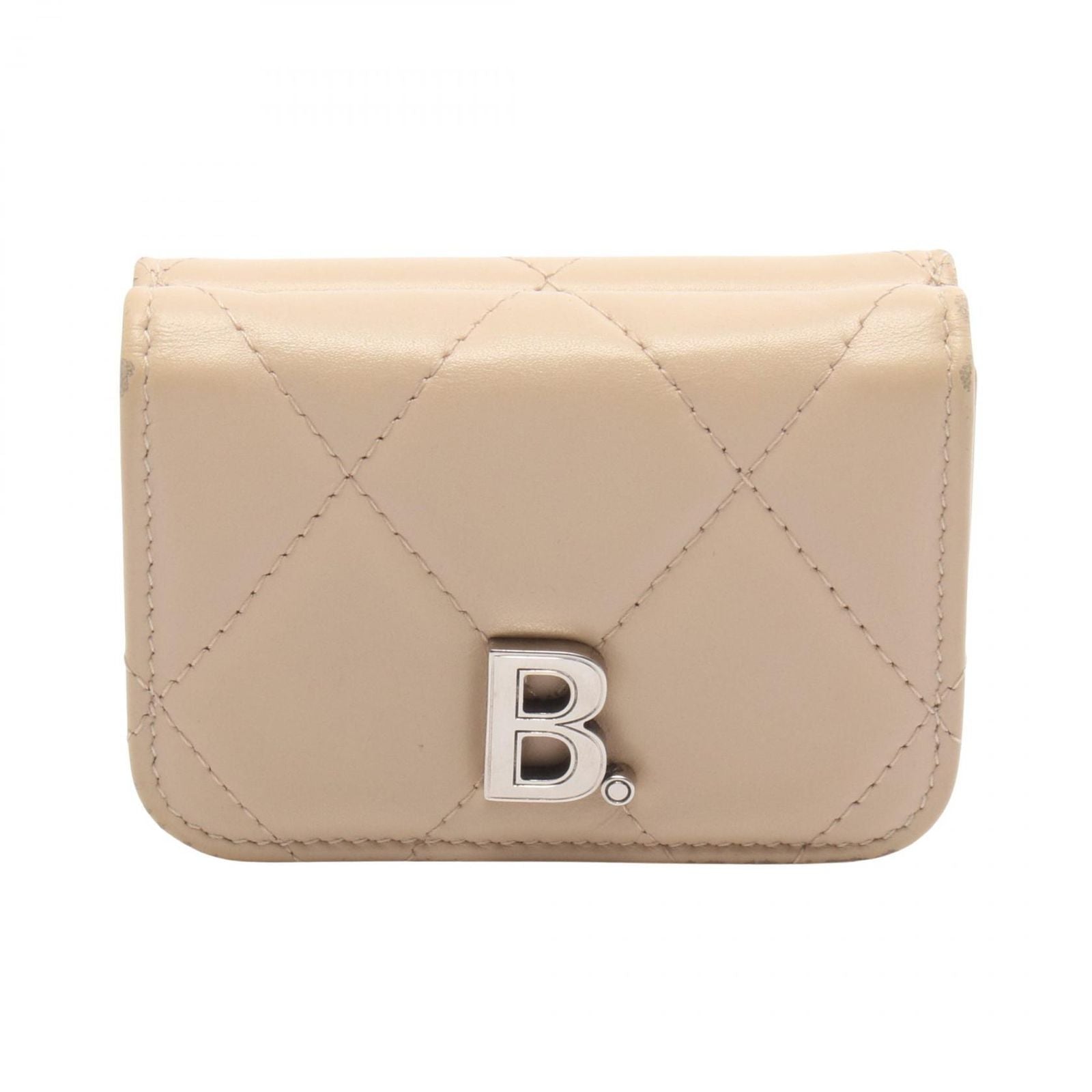 Balenciaga Trifold Wallet Touch Mini Beige Leather