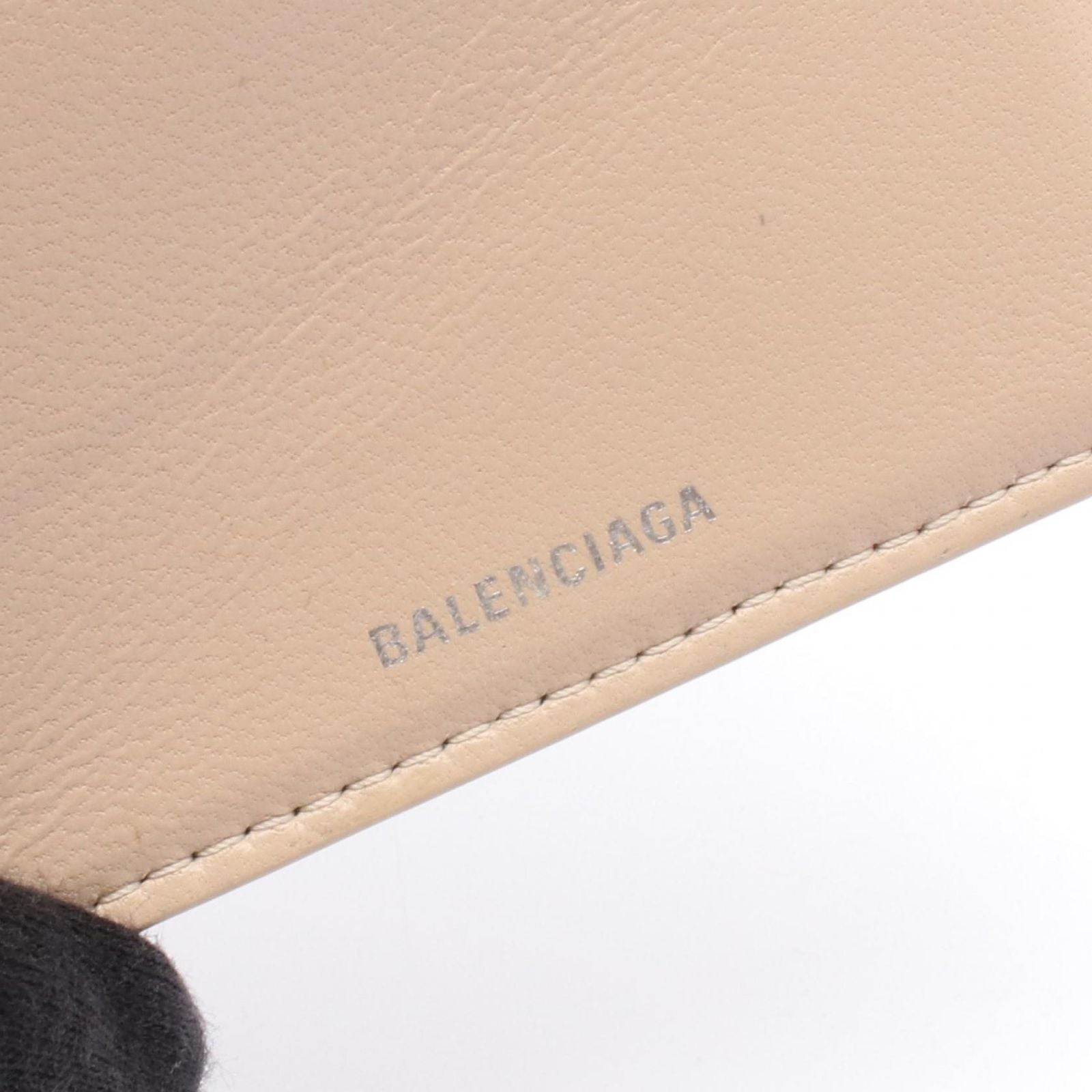 Balenciaga Trifold Wallet Touch Mini Beige Leather — view 4