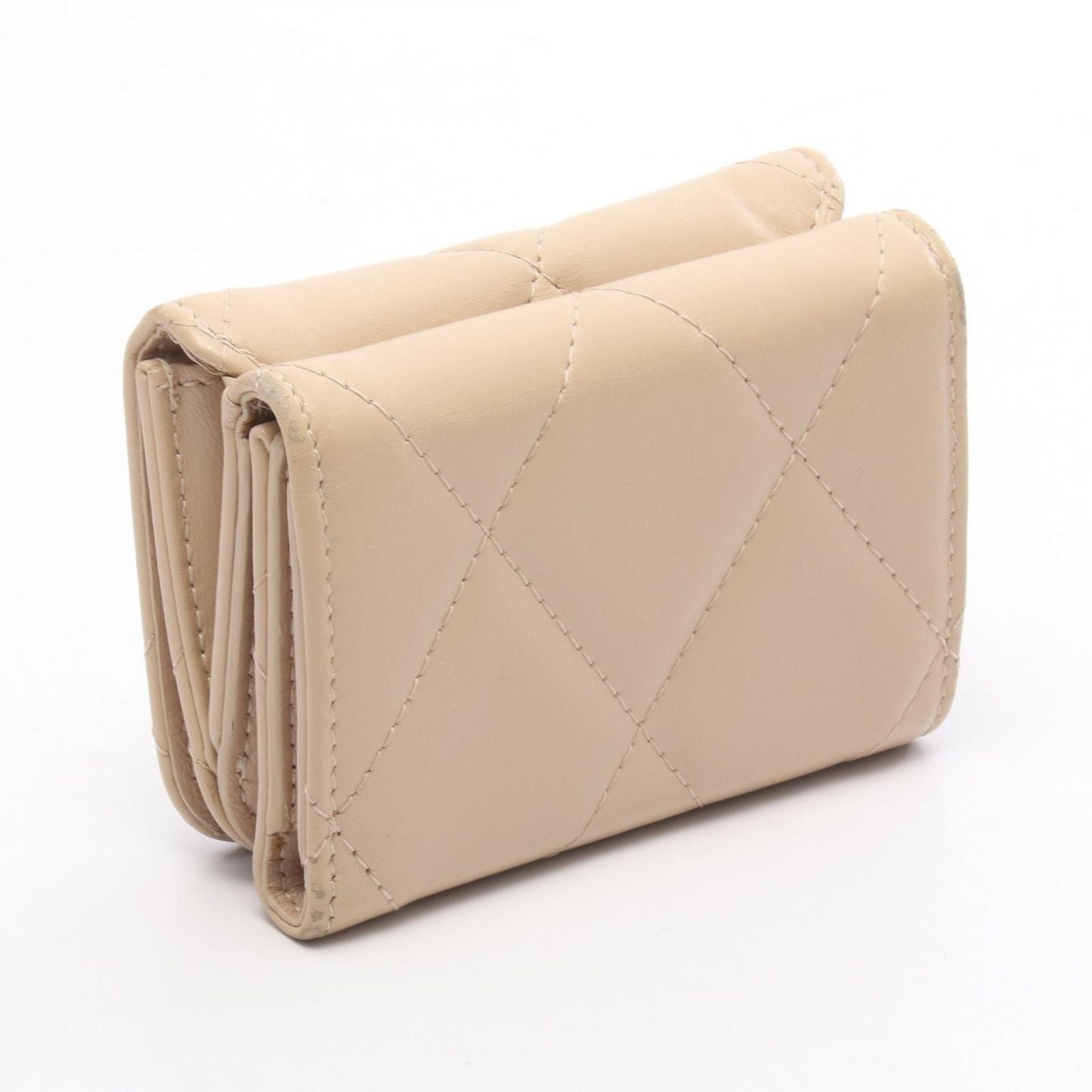 Balenciaga Trifold Wallet Touch Mini Beige Leather — view 2