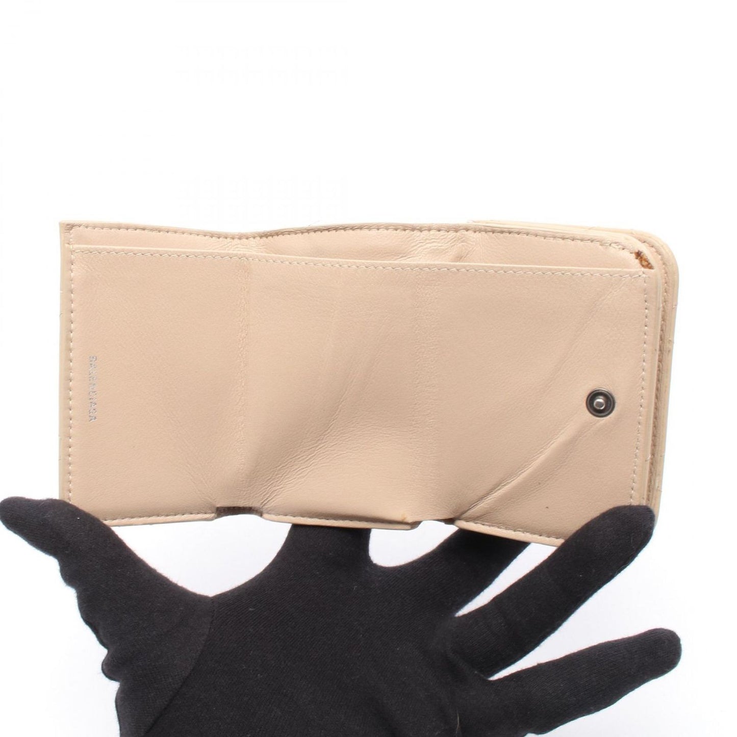 Balenciaga Trifold Wallet Touch Mini Beige Leather — view 3