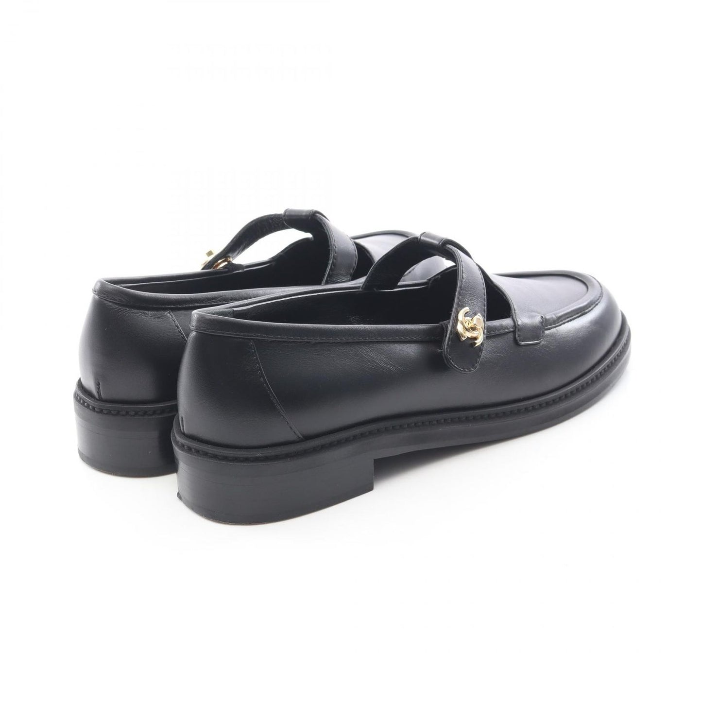 Chanel Loafers CC Logo Turnlock Black Leather — view 2