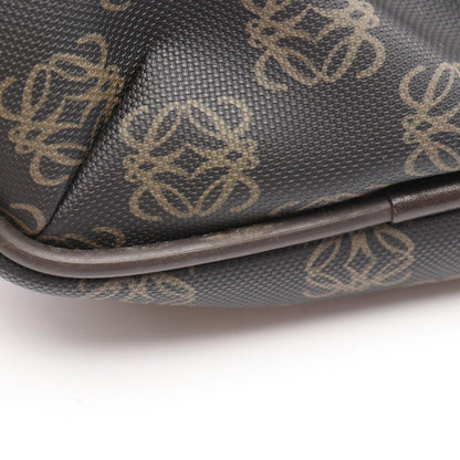 Loewe Shoulder Bag Repeat Anagram Dark Brown Canvas Leather — view 7