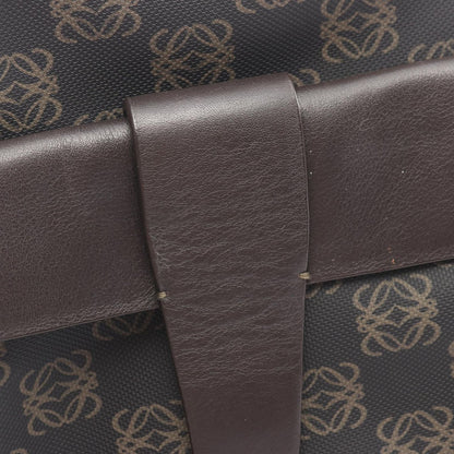 Loewe Shoulder Bag Repeat Anagram Dark Brown Canvas Leather — view 6