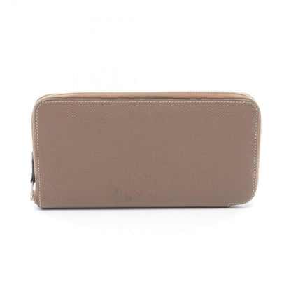 Hermes Round Wallet Azap Long Silk in Etoupe Leather in