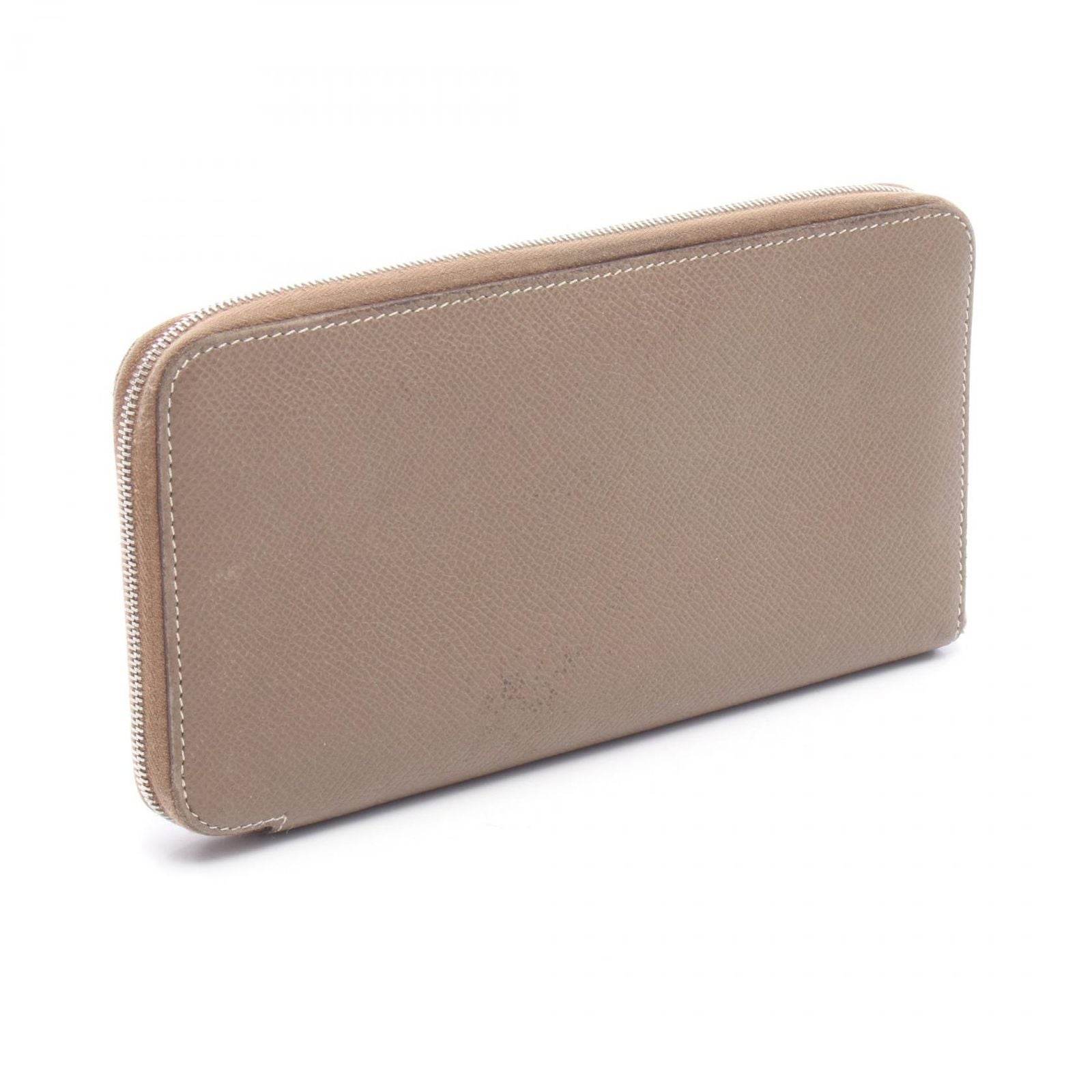 Hermes Round Wallet Azap Long Silk in Etoupe Leather in — view 2