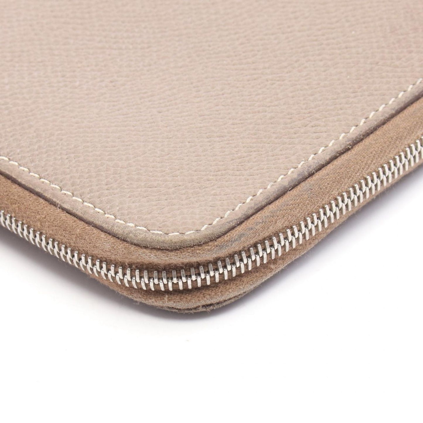 Hermes Round Wallet Azap Long Silk in Etoupe Leather in — view 9