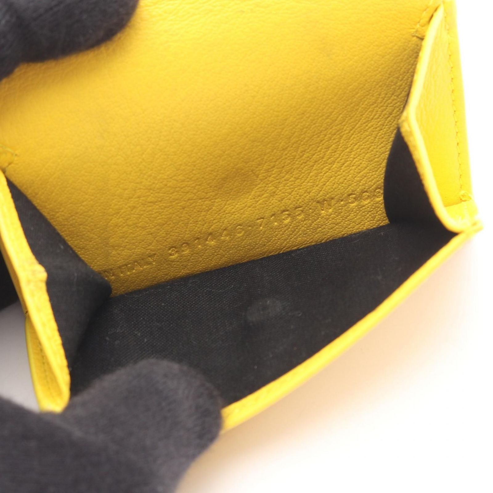 Balenciaga Trifold Wallet Paper Mini Yellow Leather Mini — view 4