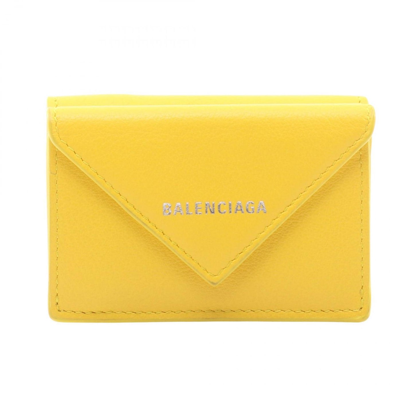 Balenciaga Trifold Wallet Paper Mini Yellow Leather Mini