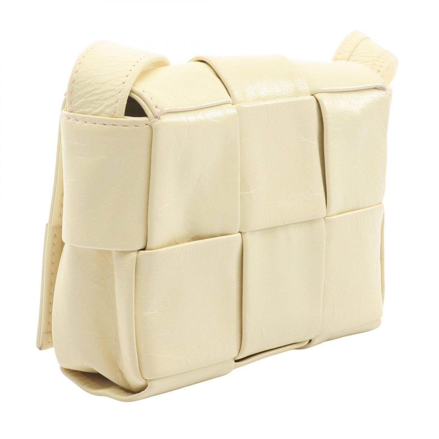 Bottega Veneta Shoulder Bag Maxi Intrecciato Cassette Light Yellow Leather — view 2