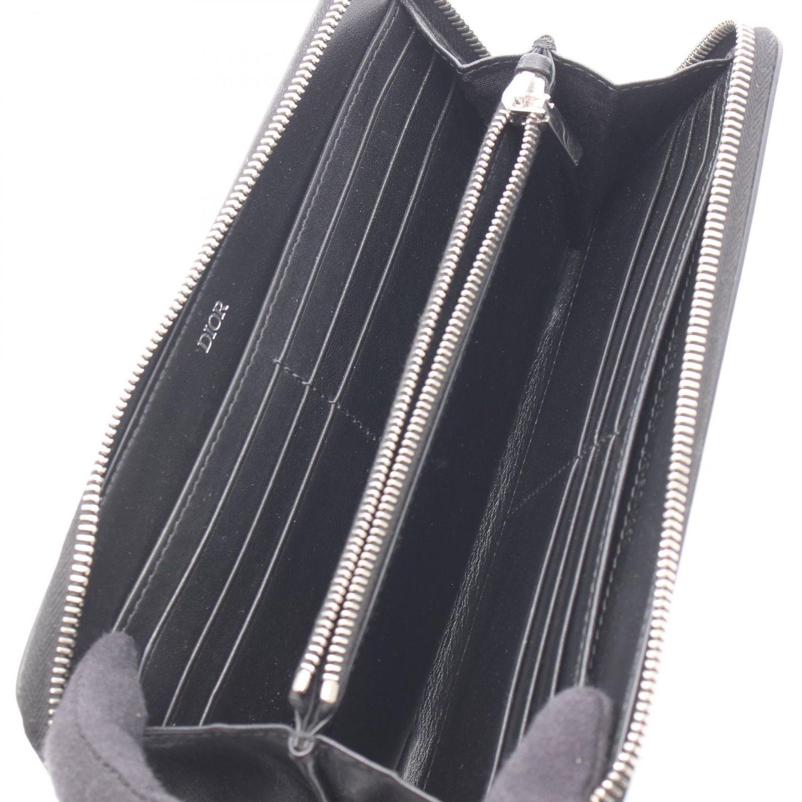 Dior Round Wallet Black Leather — view 3