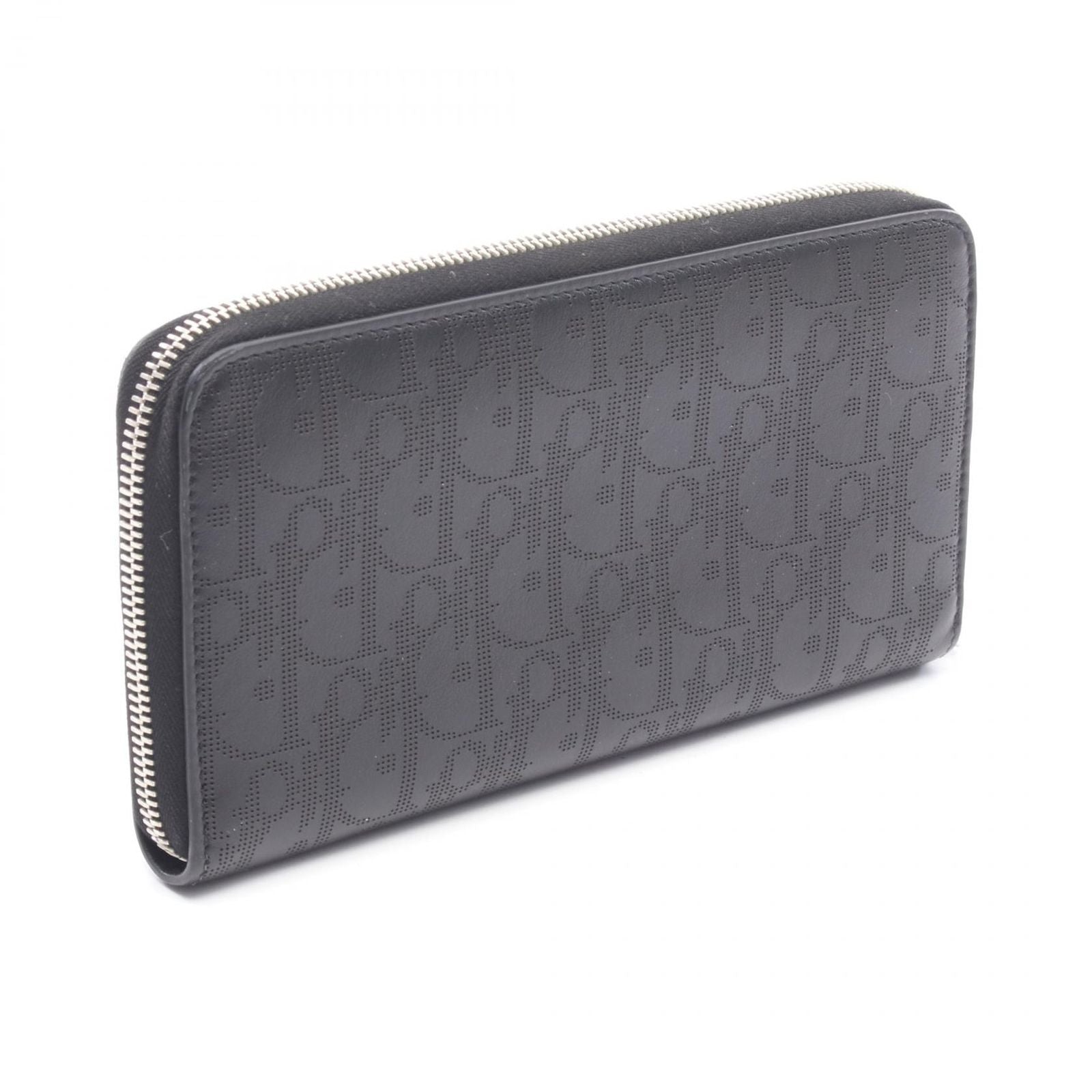 Dior Round Wallet Black Leather — view 2