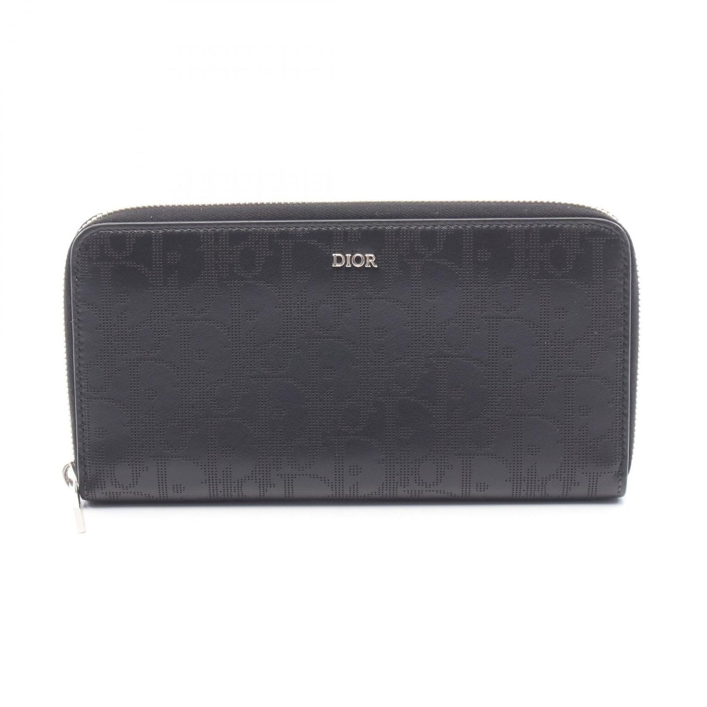 Dior Round Wallet Black Leather