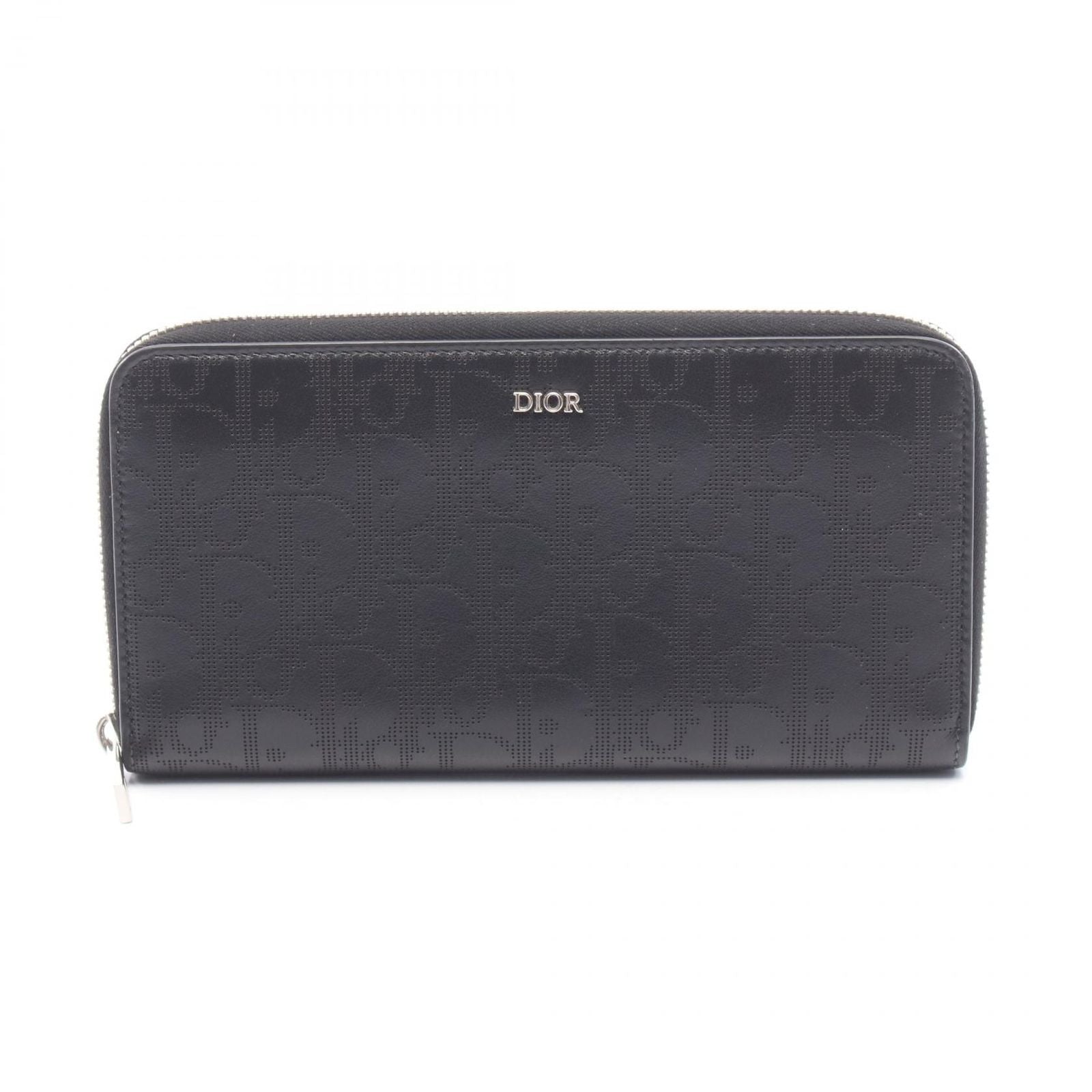 Dior Round Wallet Black Leather