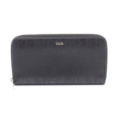 Dior Round Wallet Black Leather