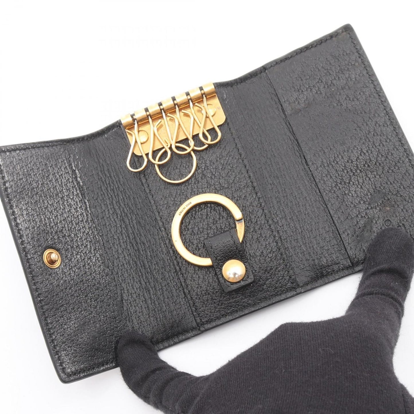 Gucci Key Case GG Marmont Black Leather Key Holder — view 3