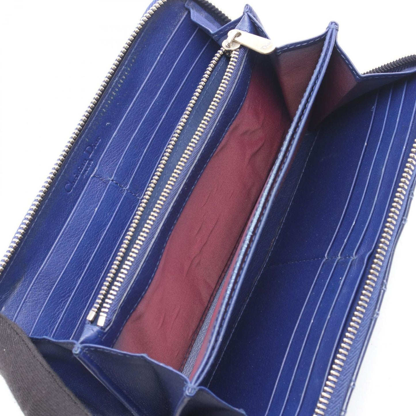Dior Round Wallet Lady Navy Patent Leather Cannage Handbag — view 3