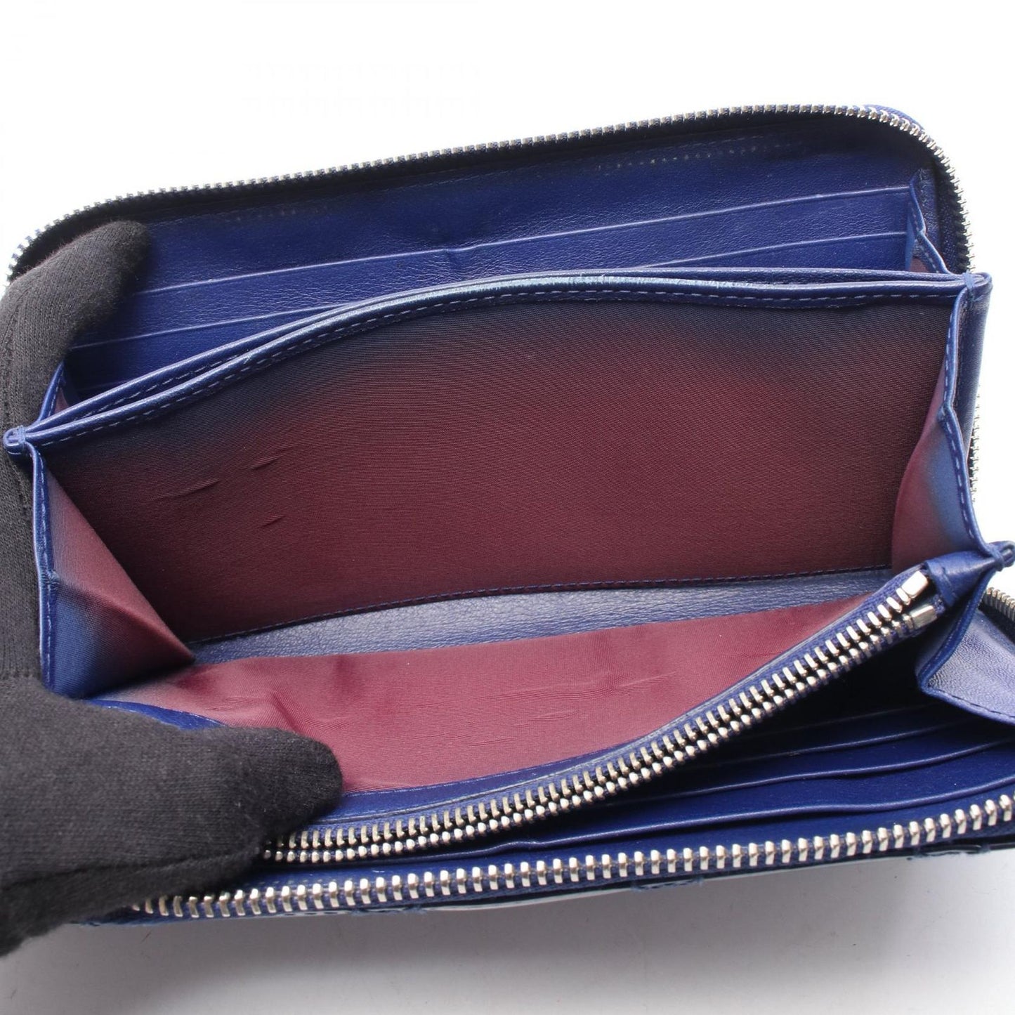 Dior Round Wallet Lady Navy Patent Leather Cannage Handbag — view 9