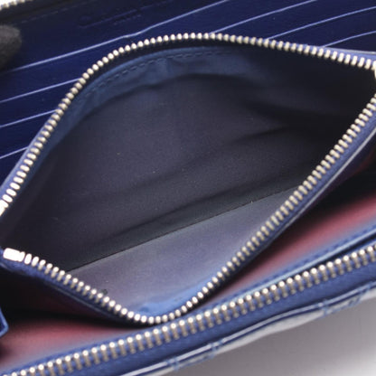 Dior Round Wallet Lady Navy Patent Leather Cannage Handbag — view 8