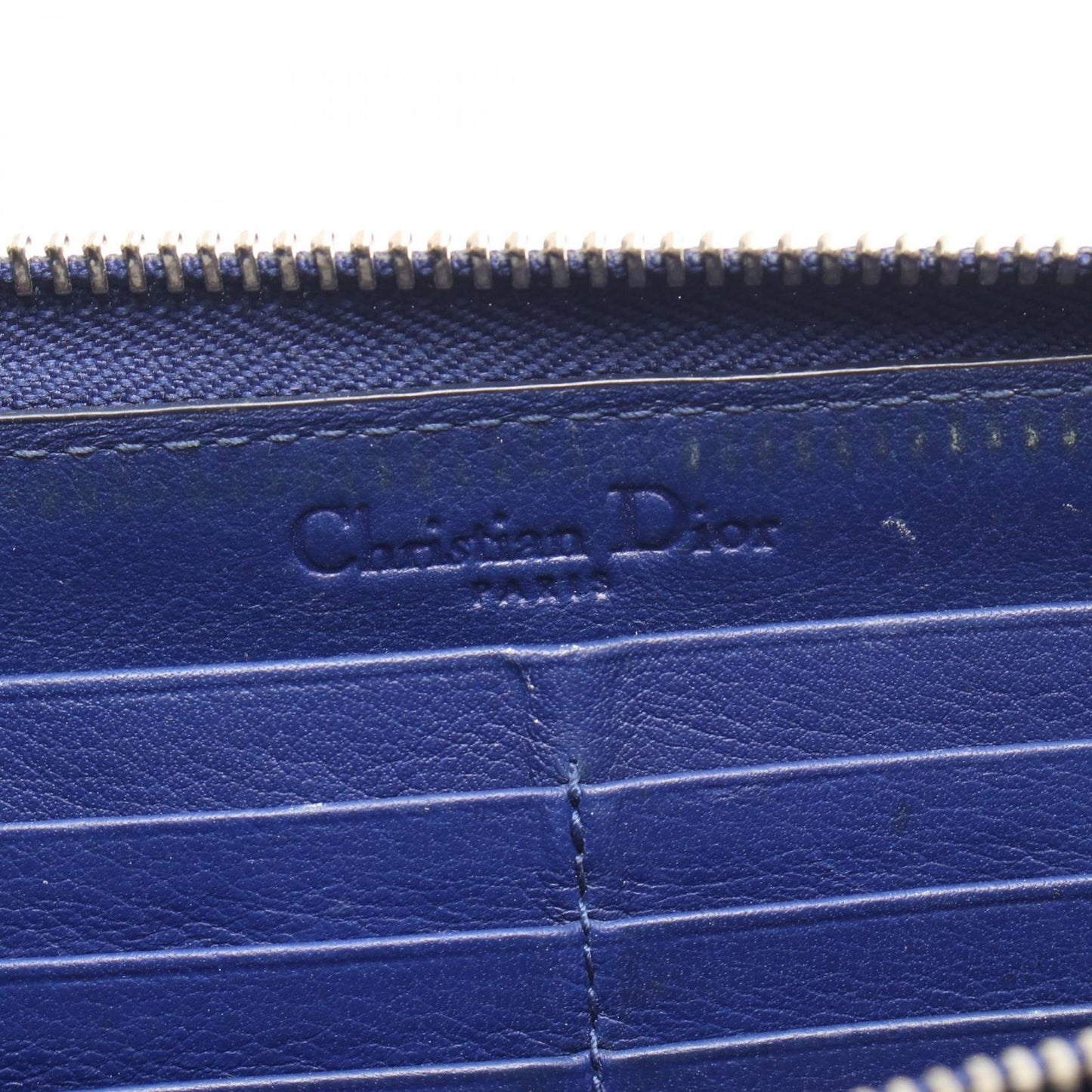 Dior Round Wallet Lady Navy Patent Leather Cannage Handbag — view 4