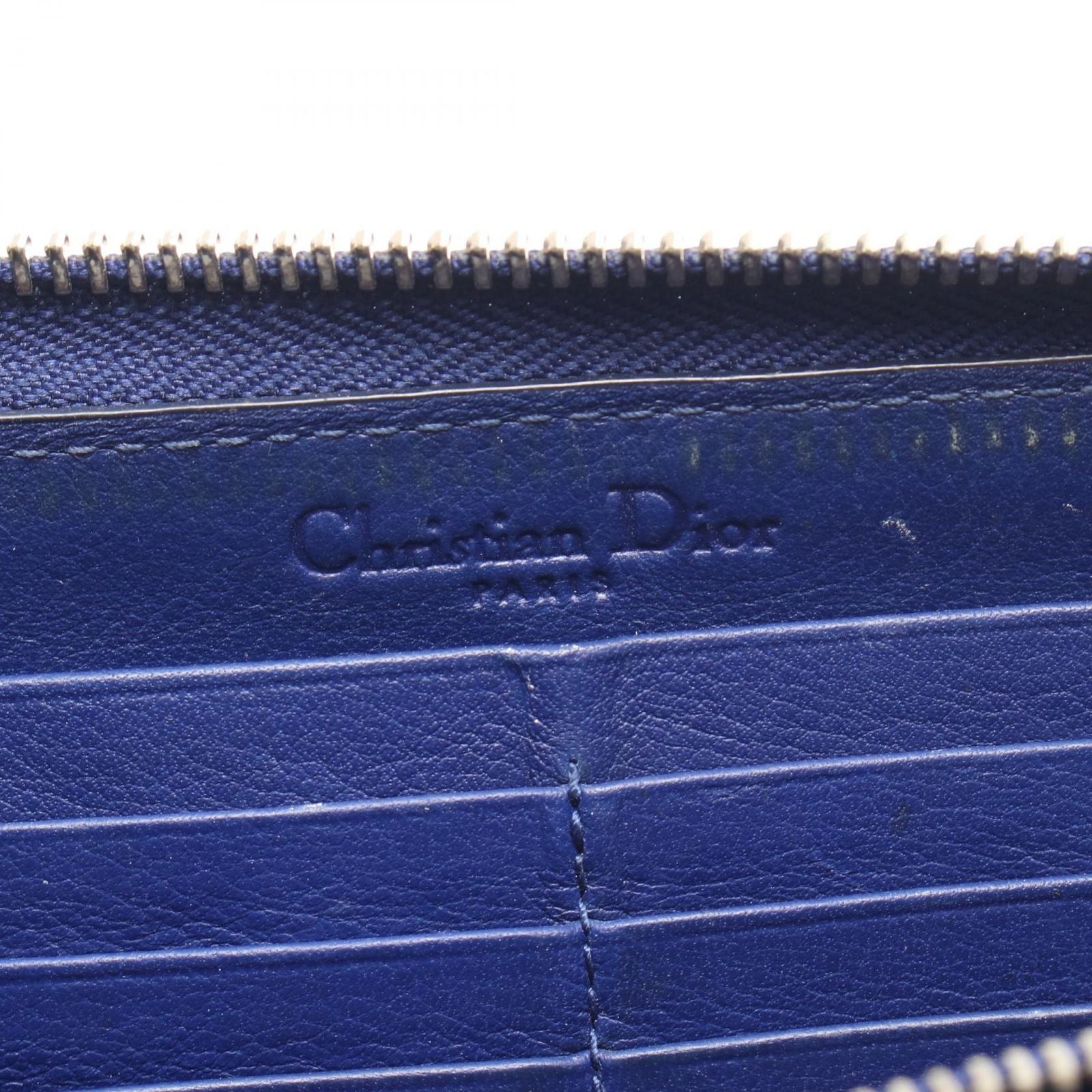 Dior Round Wallet Lady Navy Patent Leather Cannage Handbag — view 4