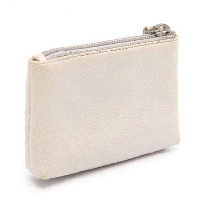 Chanel Coin Case CC Logo Key Ring Silver Leather Jacket Motif Key & — view 2