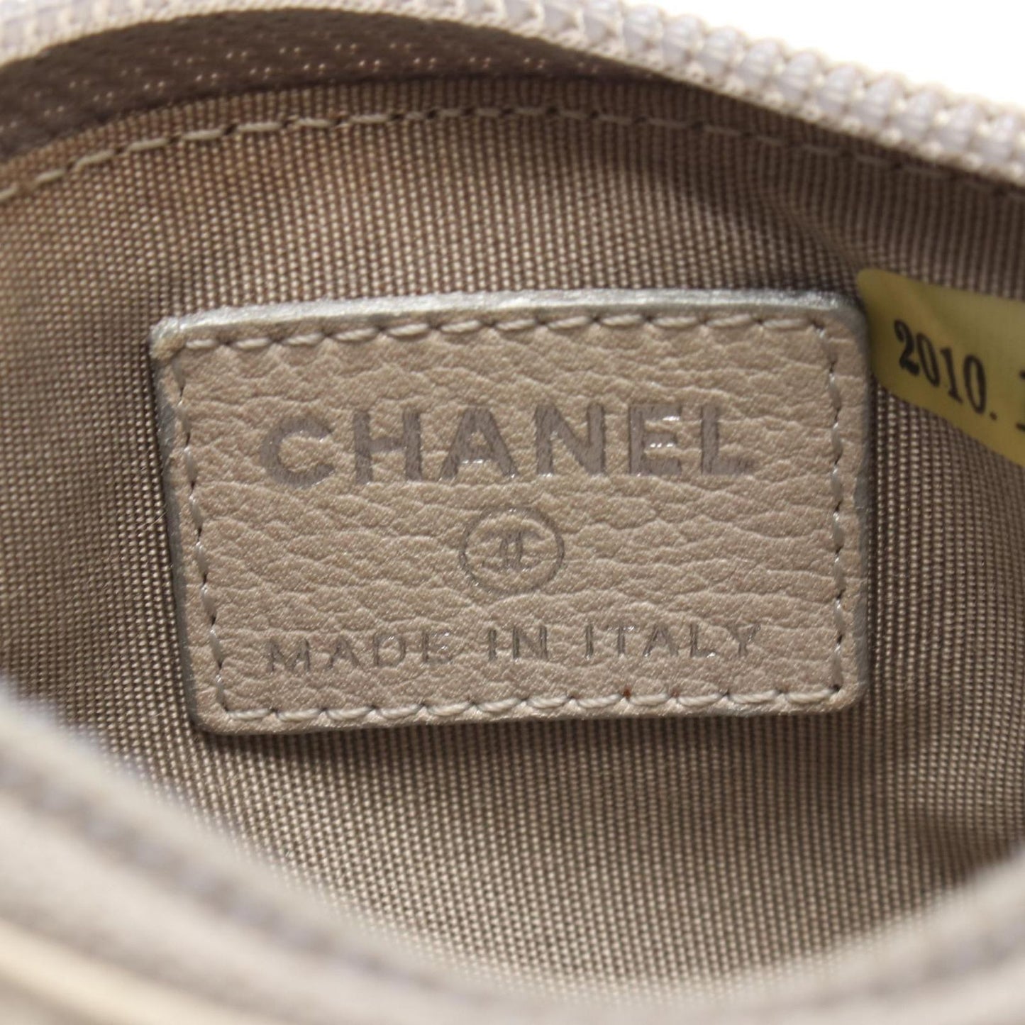 Chanel Coin Case CC Logo Key Ring Silver Leather Jacket Motif Key & — view 4