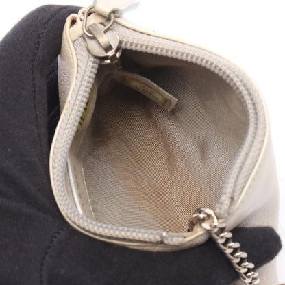 Chanel Coin Case CC Logo Key Ring Silver Leather Jacket Motif Key & — view 3