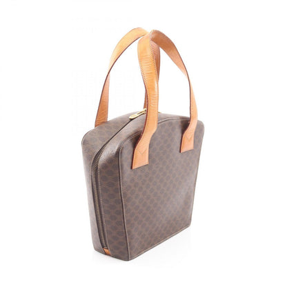 Celine Handbag Macadam Round Charm Dark Brown Canvas Leather Hand — view 2