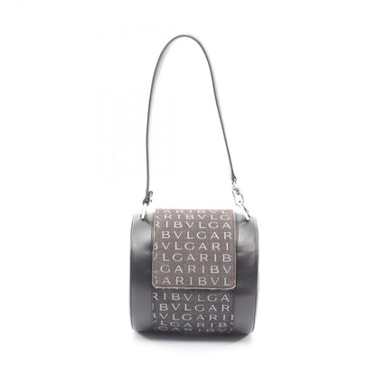 Bvlgari Handbag B-zero One Logo Mania Black Gray Canvas Leather Hand