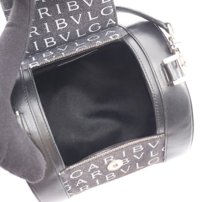 Bvlgari Handbag B-zero One Logo Mania Black Gray Canvas Leather Hand — view 3