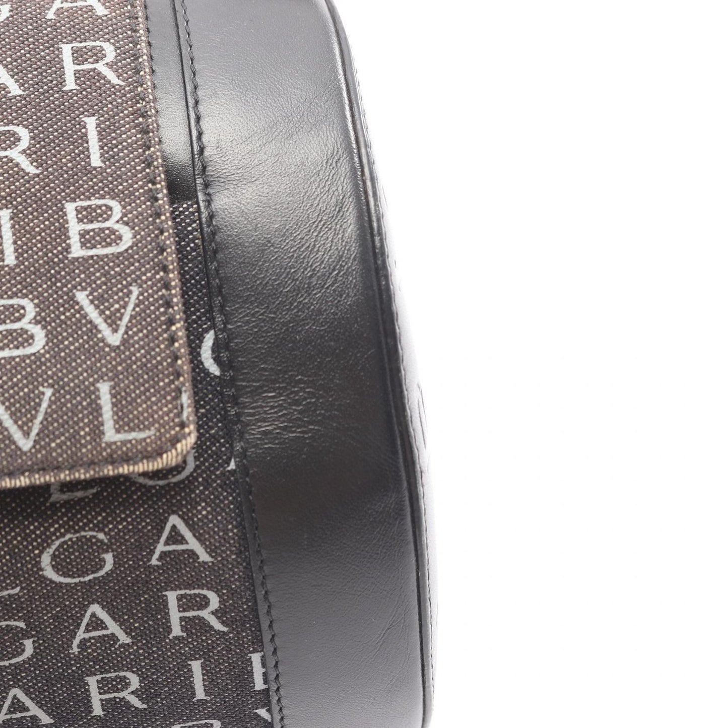 Bvlgari Handbag B-zero One Logo Mania Black Gray Canvas Leather Hand — view 7