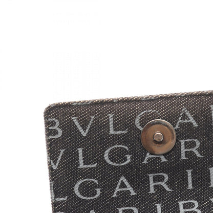 Bvlgari Handbag B-zero One Logo Mania Black Gray Canvas Leather Hand — view 5