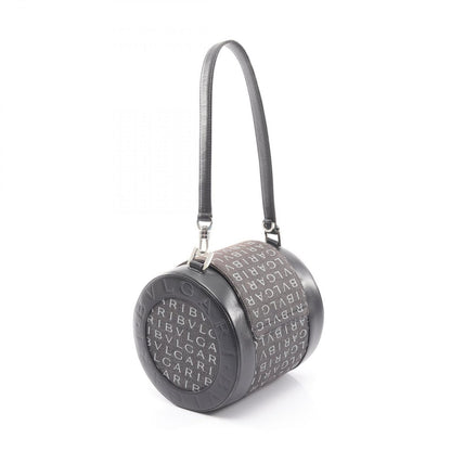Bvlgari Handbag B-zero One Logo Mania Black Gray Canvas Leather Hand — view 2
