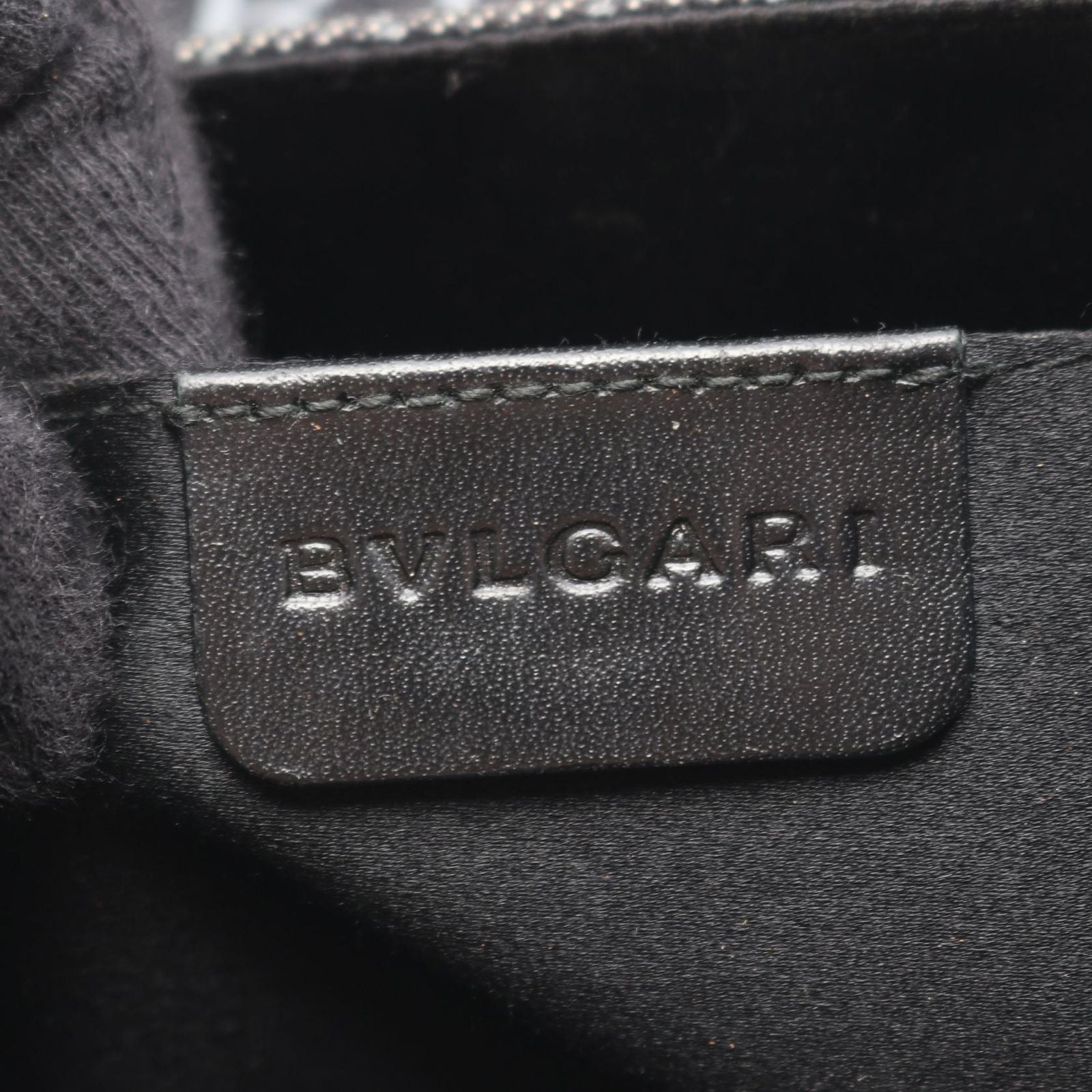 Bvlgari Handbag B-zero One Logo Mania Black Gray Canvas Leather Hand — view 4