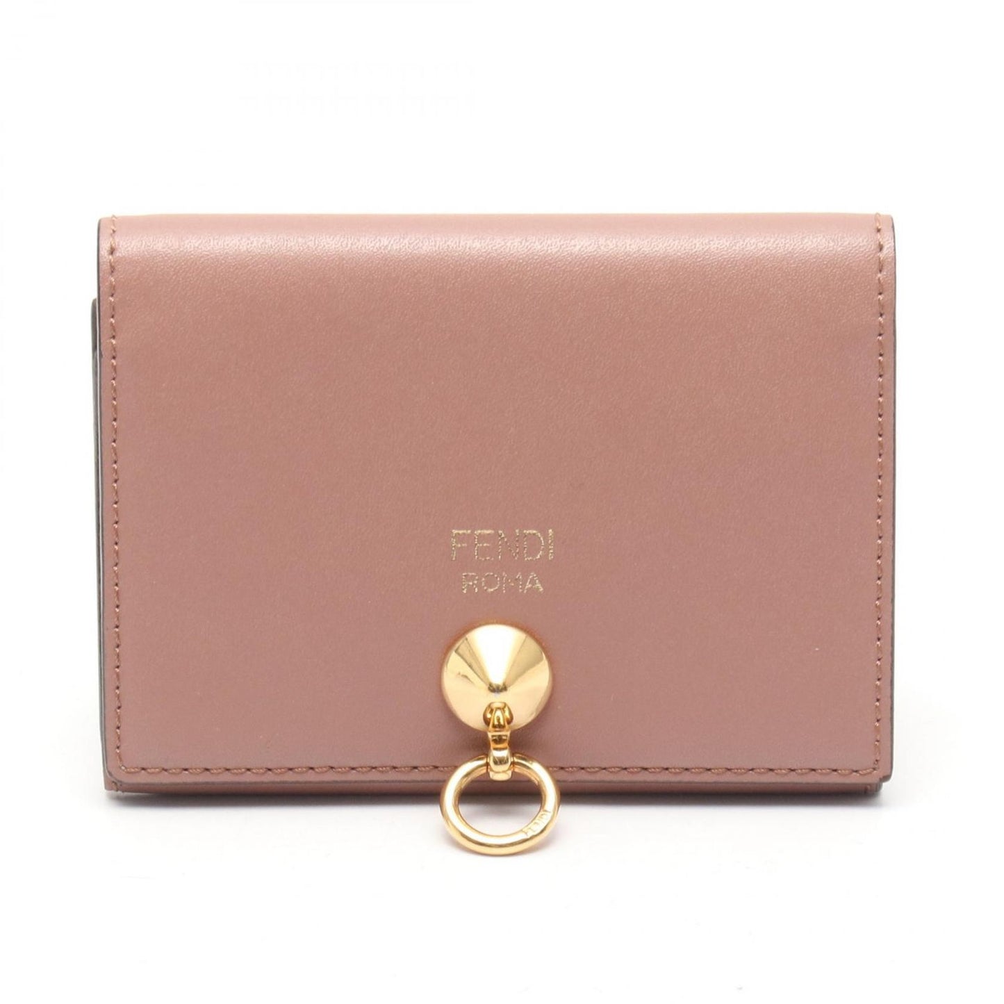 Fendi Card Case by the Way Pink Beige Leather by the Way