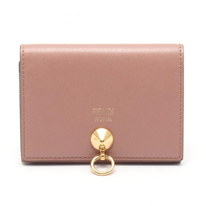 Fendi Card Case by the Way Pink Beige Leather by the Way
