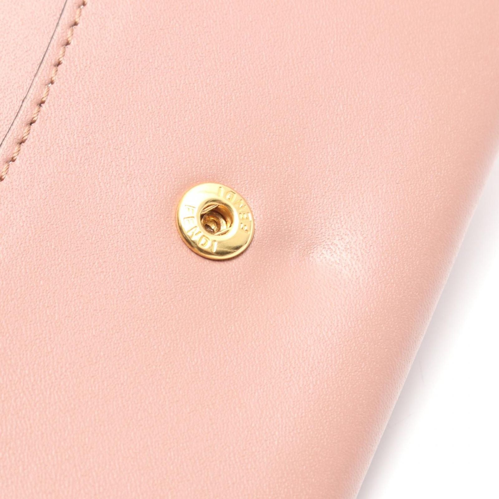 Fendi Card Case by the Way Pink Beige Leather by the Way — view 5