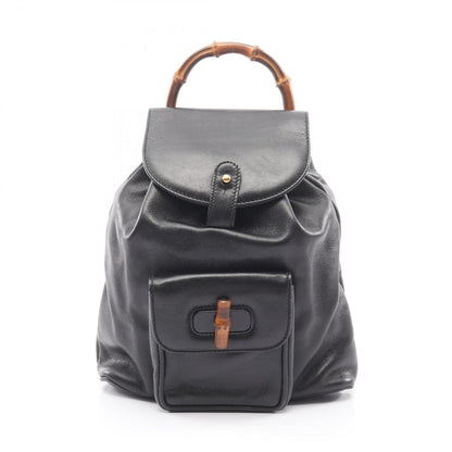 Gucci Backpack Bamboo 003 Black Leather