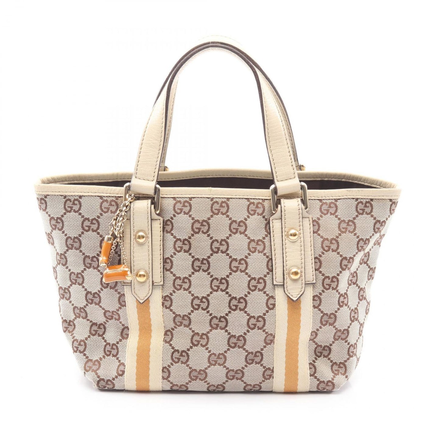 Gucci Tote GG Canvas Beige Ivory Yellow Handbag