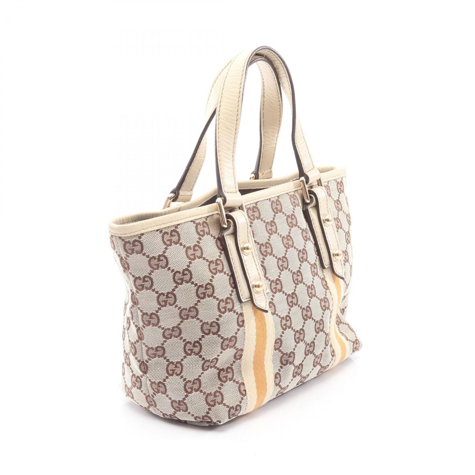 Gucci Tote GG Canvas Beige Ivory Yellow Handbag — view 2