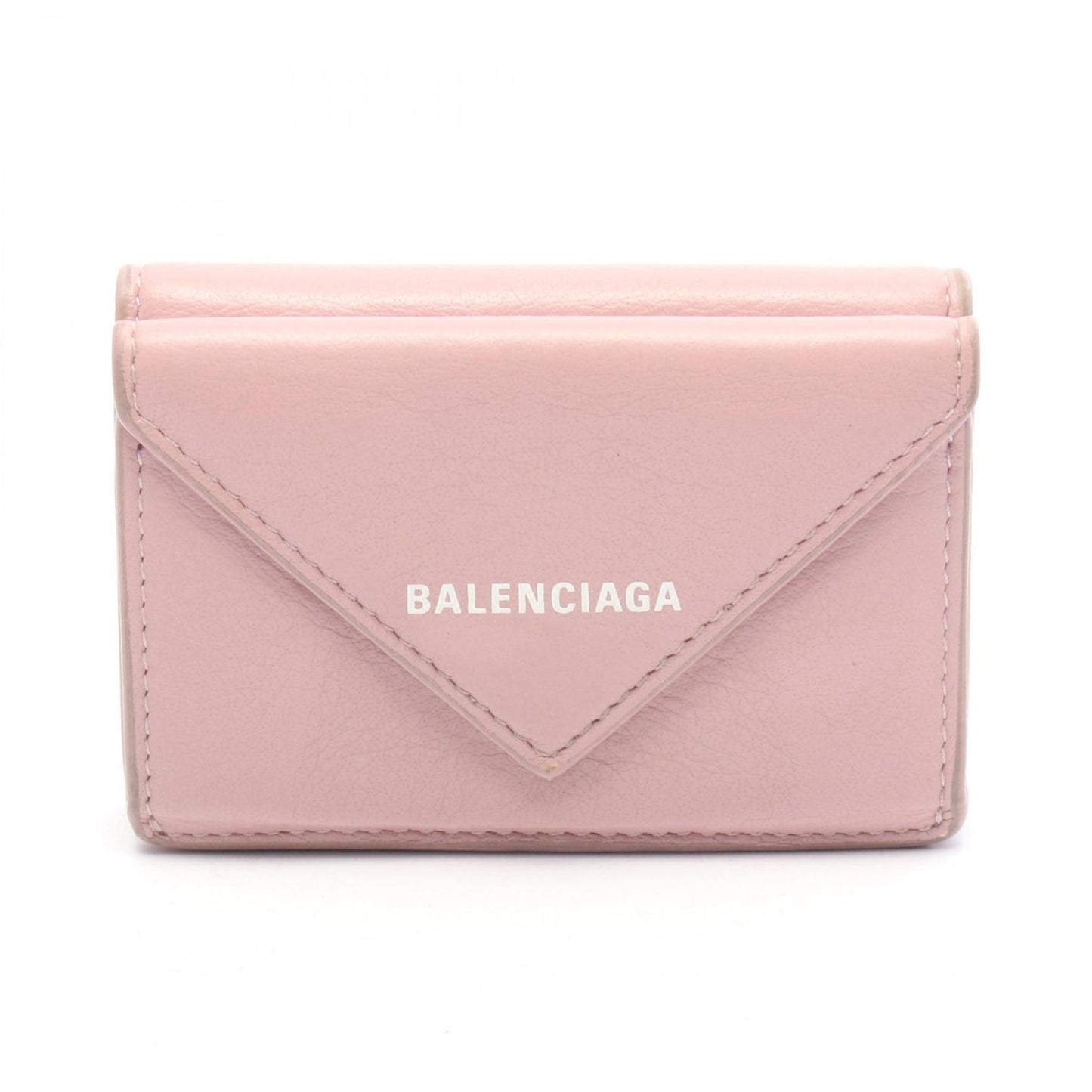 Balenciaga Trifold Wallet Paper Mini Dusty Pink Leather